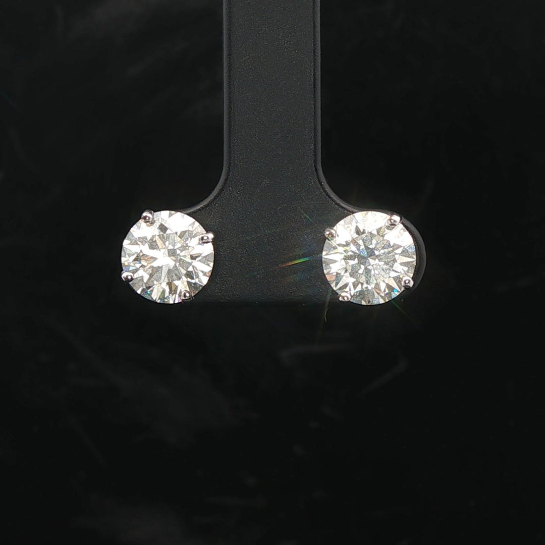 Brand New 3cttw Natural Diamond Stud Earrings in 14k White Gold
