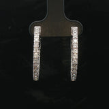 Brand New 1.50cttw Natural Diamond Hoop Earrings in 14k White Gold