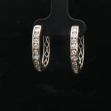 14k White Gold and 1cttw Diamond Hoop Earrings