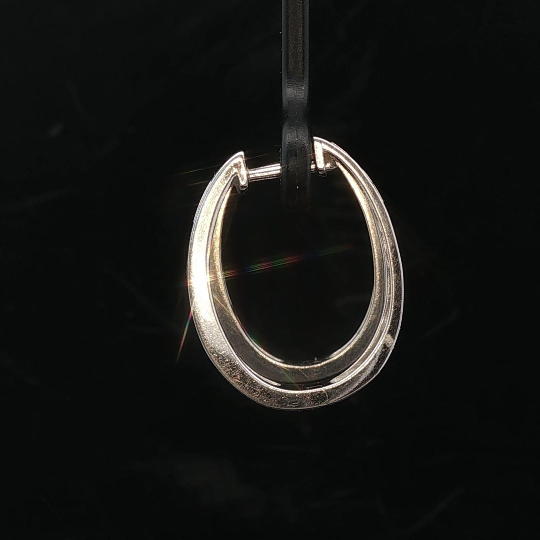 14k White Gold and 1cttw Diamond Hoop Earrings