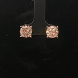 14k Rose Gold and 1cttw Diamond Cluster Stud Earrings