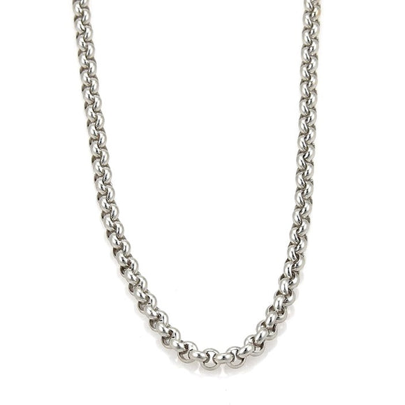 Chopard 18k White Gold 3.5mm Rolo Link Chain Necklace 16