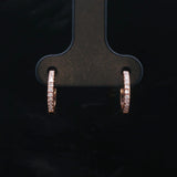 Brand New 0.20cttw Natural Diamond Micro Hoop Earrings in 14k Rose Gold