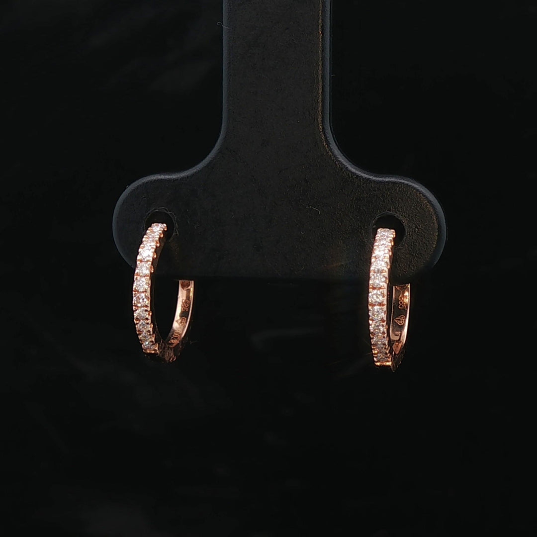 Brand New 0.20cttw Natural Diamond Micro Hoop Earrings in 14k Rose Gold