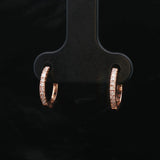Brand New 0.20cttw Natural Diamond Micro Hoop Earrings in 14k Rose Gold