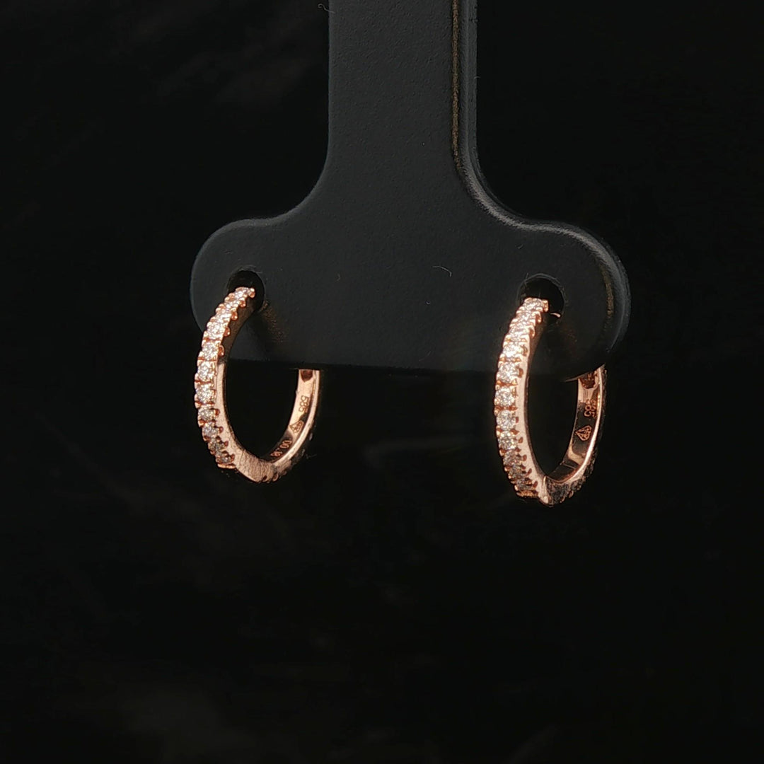 Brand New 0.20cttw Natural Diamond Micro Hoop Earrings in 14k Rose Gold