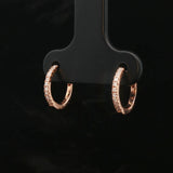 Brand New 0.20cttw Natural Diamond Micro Hoop Earrings in 14k Rose Gold