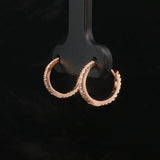Brand New 0.20cttw Natural Diamond Micro Hoop Earrings in 14k Rose Gold