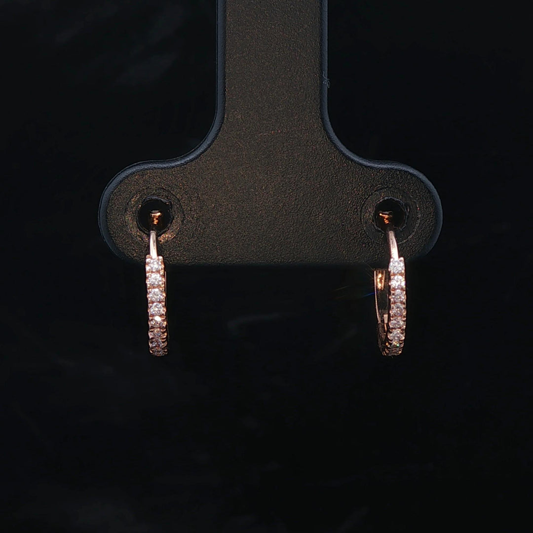 Brand New 0.20cttw Natural Diamond Micro Hoop Earrings in 14k Rose Gold