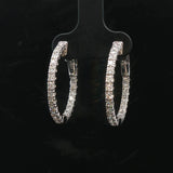Brand New 1.50cttw Natural Diamond Hoop Earrings in 14k White Gold