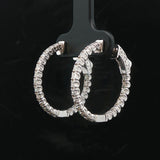 Brand New 1.50cttw Natural Diamond Hoop Earrings in 14k White Gold
