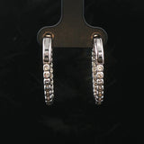 Brand New 1.50cttw Natural Diamond Hoop Earrings in 14k White Gold