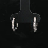 Brand New 0.20cttw Natural Diamond Micro Hoop Earrings in 14k White Gold