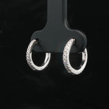Brand New 0.20cttw Natural Diamond Micro Hoop Earrings in 14k White Gold