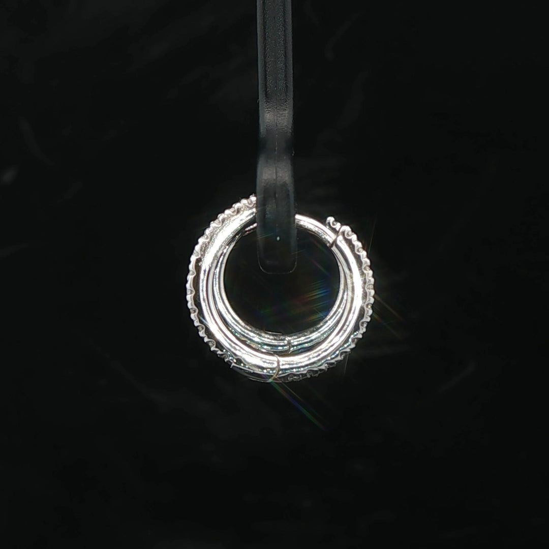 Brand New 0.20cttw Natural Diamond Micro Hoop Earrings in 14k White Gold