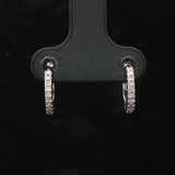 Brand New 0.20cttw Natural Diamond Micro Hoop Earrings in 14k White Gold