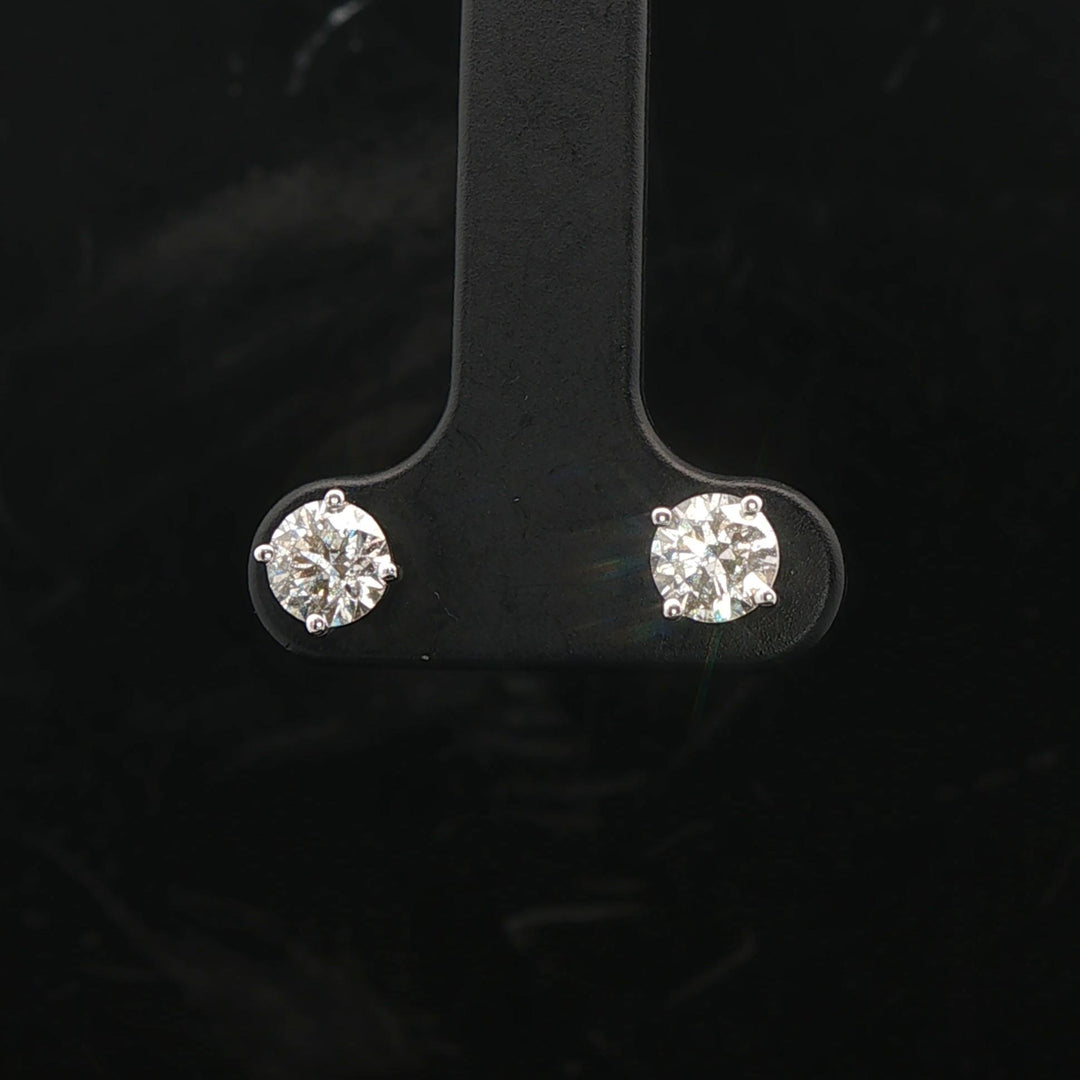 Brand New 1cttw Natural Diamond Stud Earrings in 14k White Gold