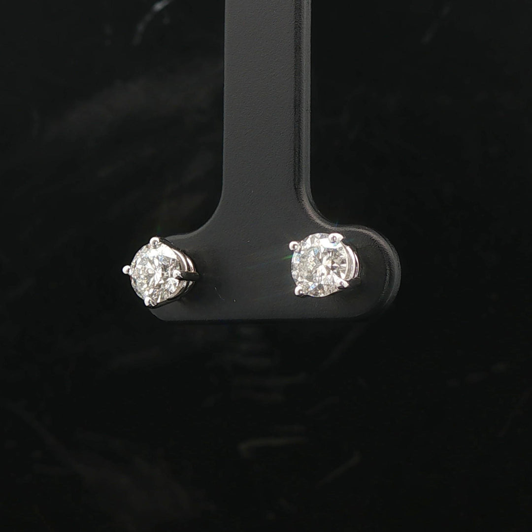 Brand New 1cttw Natural Diamond Stud Earrings in 14k White Gold