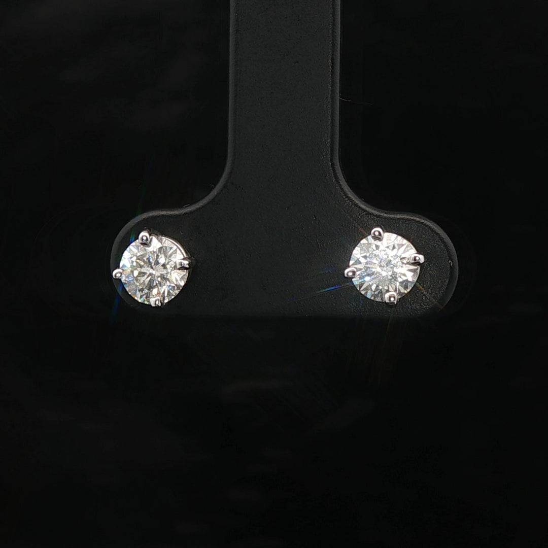 Brand New 0.75cttw Natural Diamond Stud Earrings in 14k White Gold