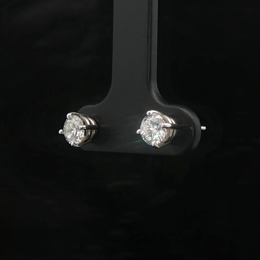 Brand New 0.75cttw Natural Diamond Stud Earrings in 14k White Gold
