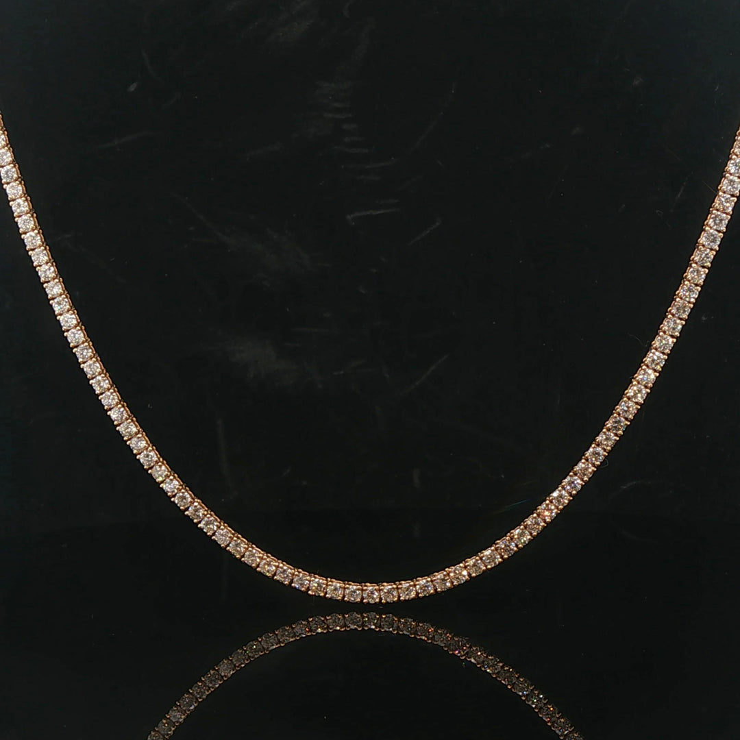 Brand New 8.5cttw Natural Diamond Tennis Necklace in 14k Yellow Gold