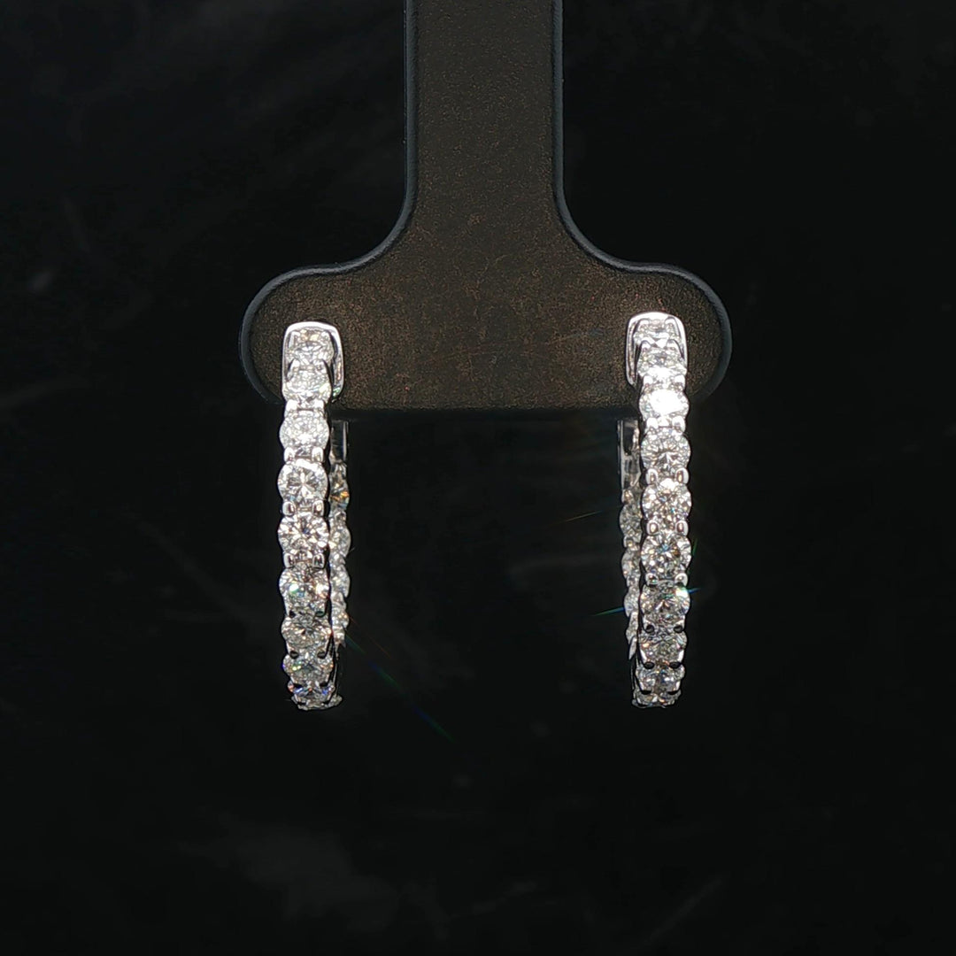 Brand New 1.50cttw Natural Diamond Chunky Hoop Earrings in 14k White Gold