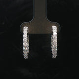 Brand New 1.50cttw Natural Diamond Chunky Hoop Earrings in 14k White Gold