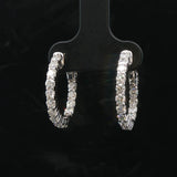 Brand New 1.50cttw Natural Diamond Chunky Hoop Earrings in 14k White Gold