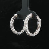 Brand New 1.50cttw Natural Diamond Chunky Hoop Earrings in 14k White Gold