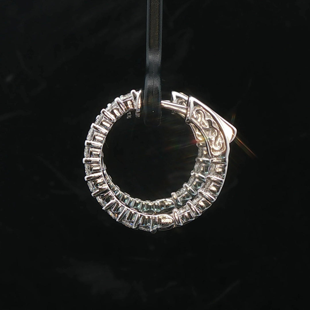 Brand New 1.50cttw Natural Diamond Chunky Hoop Earrings in 14k White Gold