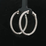 Brand New 1.75cttw Natural Diamond Hoop Earrings in 14k White Gold