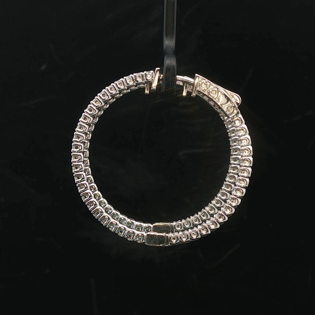 Brand New 1.75cttw Natural Diamond Hoop Earrings in 14k White Gold