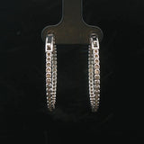 Brand New 1.75cttw Natural Diamond Hoop Earrings in 14k White Gold