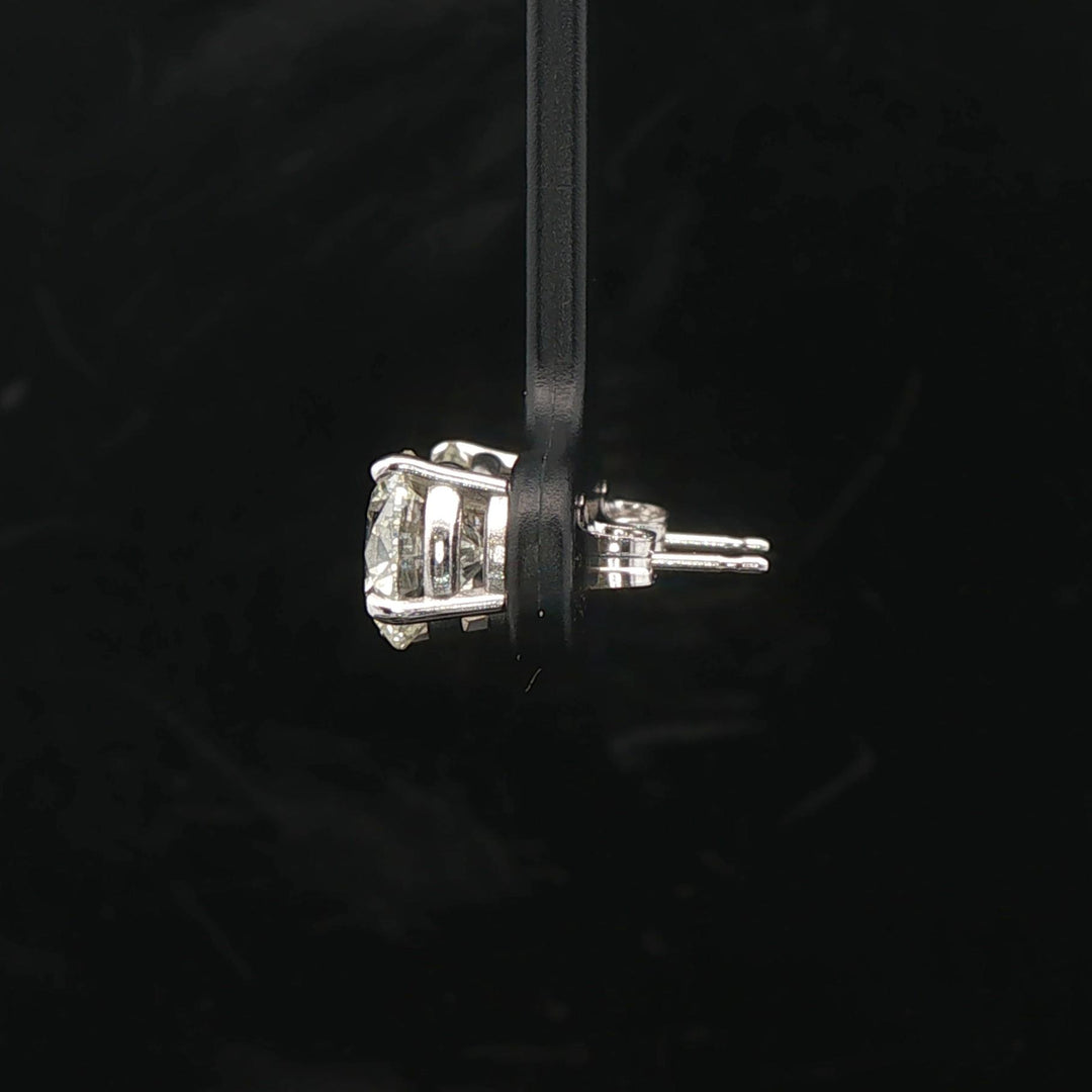 Brand New 3cttw Natural Diamond Stud Earrings in 14k White Gold