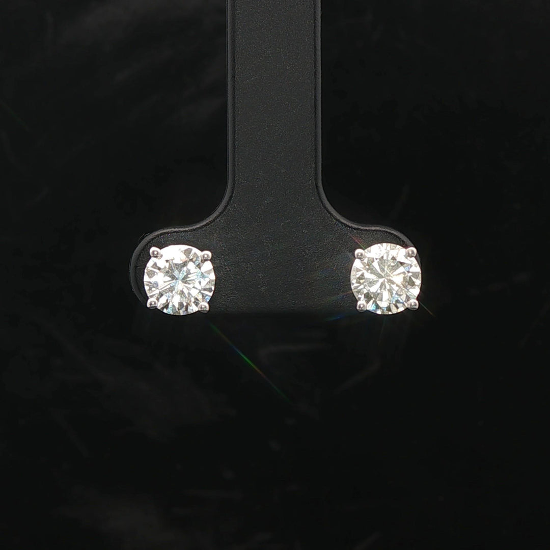 Brand New 1.50cttw Natural Diamond Stud Earrings in 14k White Gold