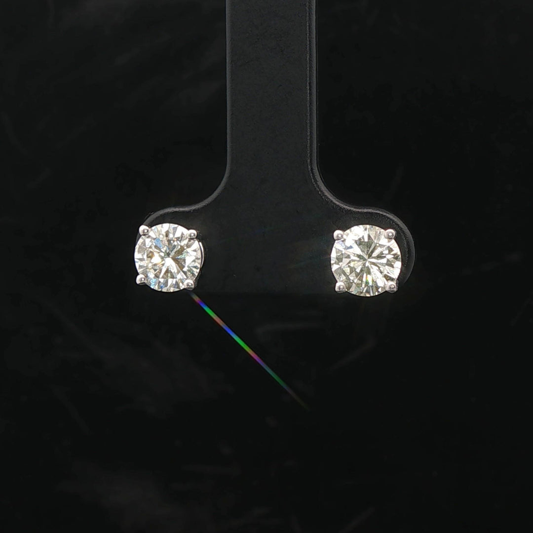 Brand New 1.50cttw Natural Diamond Stud Earrings in 14k White Gold