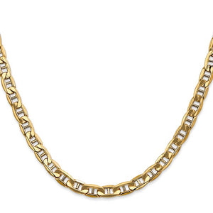 Brand New 14k Yellow Gold Semi Solid 5.5mm Mariner Gucci Link Chain Necklace 22"