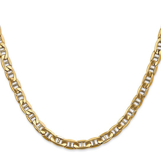 Brand New 14k Yellow Gold Semi Solid 5.5mm Mariner Gucci Link Chain Necklace 22
