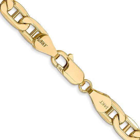 Brand New 14k Yellow Gold Semi Solid 5.5mm Mariner Gucci Link Chain Necklace 22"