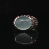 Le Vian 14k White Gold Moonstone Blue Sapphire and Diamond Ring Size 7
