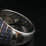 Le Vian 14k White Gold Moonstone Blue Sapphire and Diamond Ring Size 7