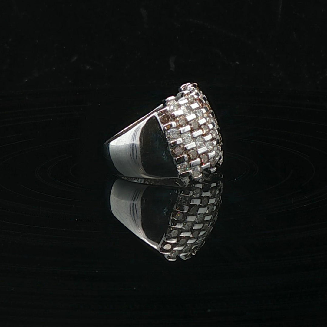 14k White Gold 1cttw White and Chocolate Diamond Ring Size 7