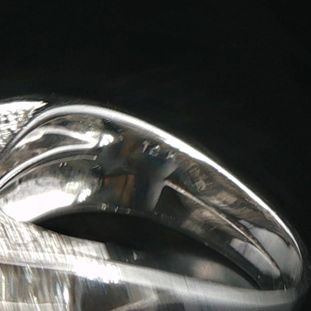 14k White Gold 1.5cttw Round and Baguette Diamond Curved Band Ring Size 7