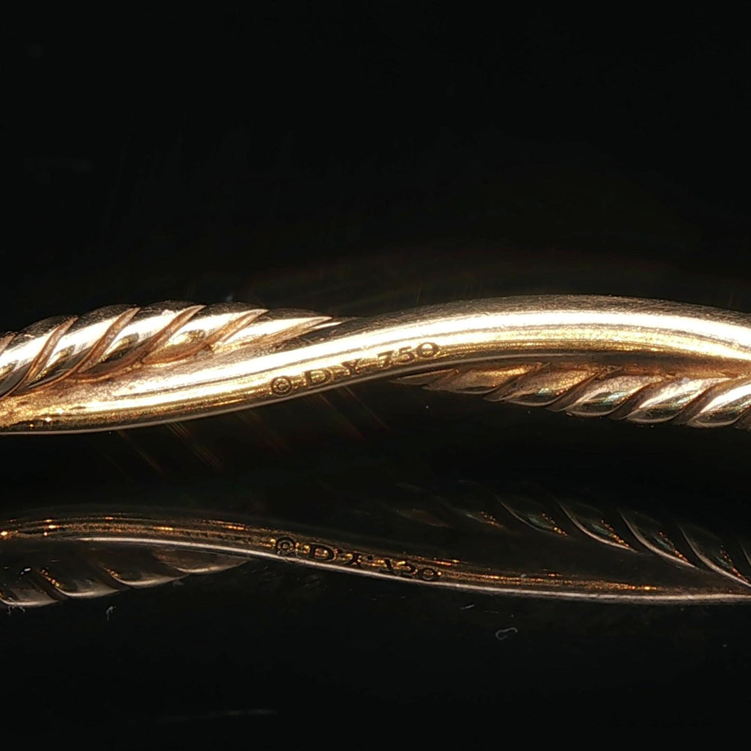 David Yurman 18k Yellow Gold and Diamond Infinity Bangle Bracelet 6.5"