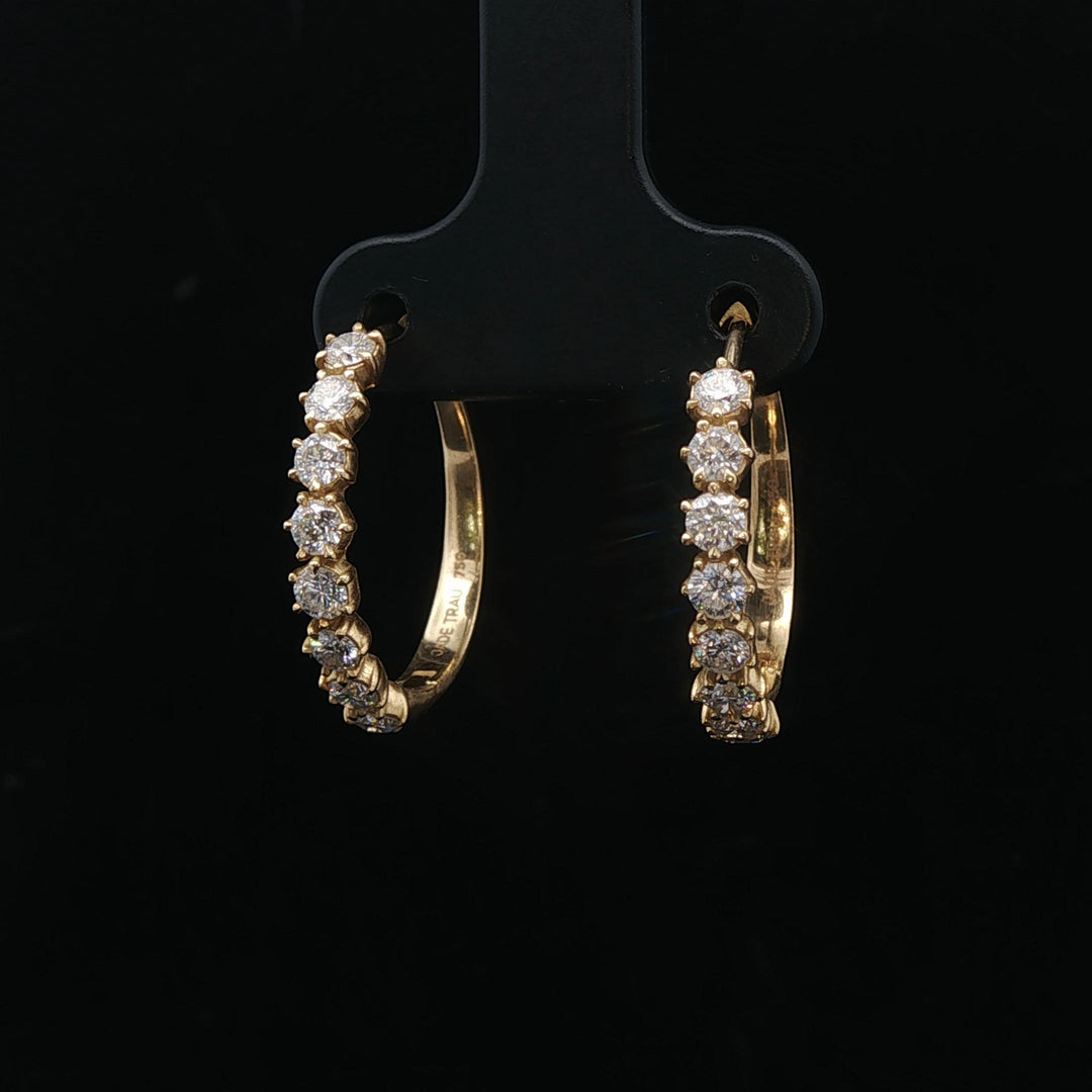 Jade Trau 18k Yellow Gold and 1.12cttw Catherine Hoop Earrings