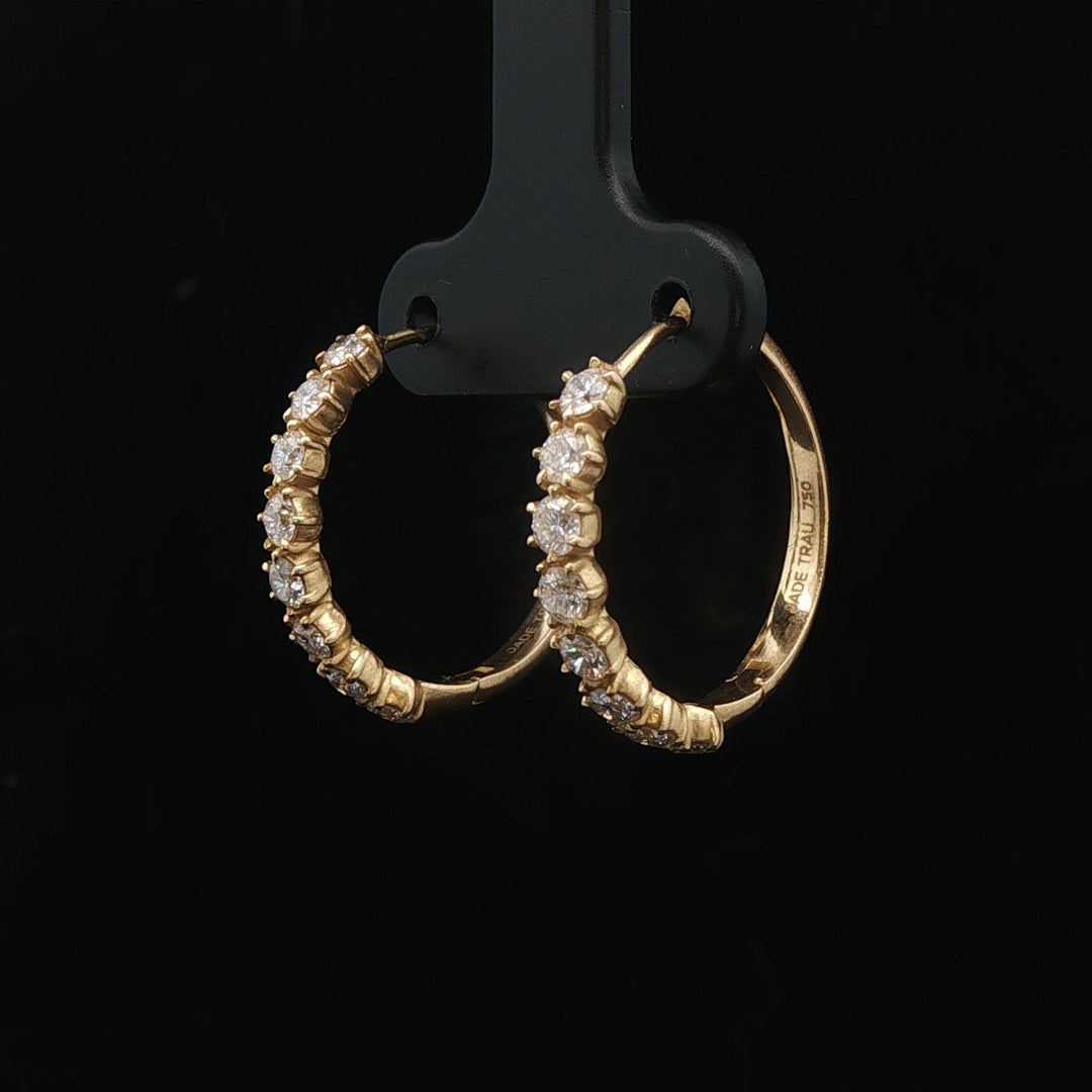 Jade Trau 18k Yellow Gold and 1.12cttw Catherine Hoop Earrings