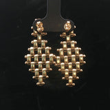 14k Yellow Gold and 1.7cttw Diamond Dangle Panther Link Earrings Italy 1.5"