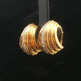 18k Yellow Gold and 0.90cttw Diamond 16.5g Vintage Huggie Earrings