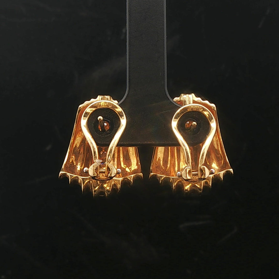 18k Yellow Gold and 0.90cttw Diamond 16.5g Vintage Huggie Earrings