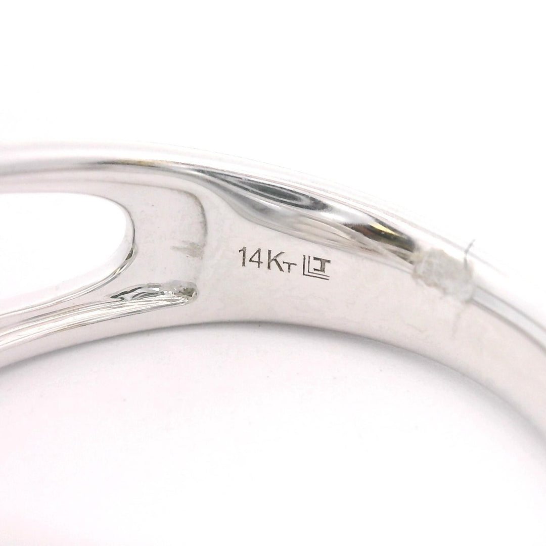 14k White Gold Moonstone and Diamond Eternity Band Ring Size 7